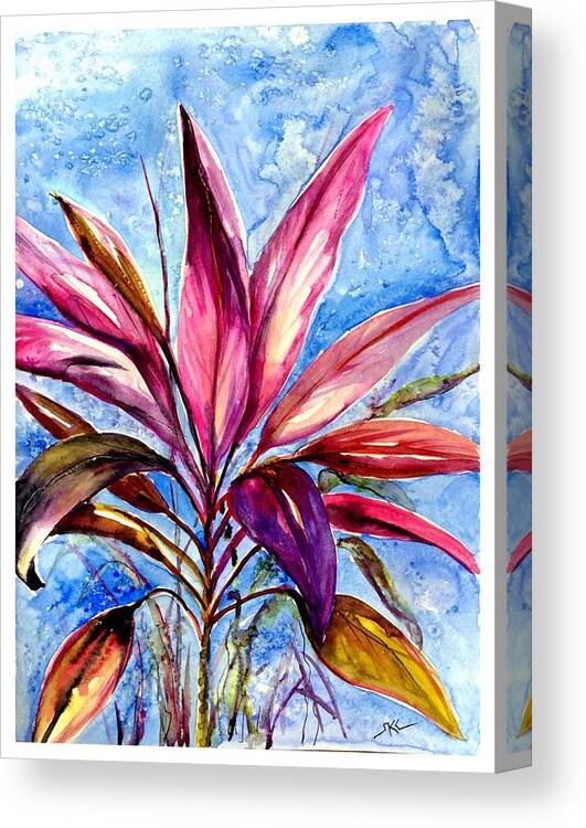 Red Leaves Canvas Print featuring the painting Symphony of red by Katerina Kovatcheva