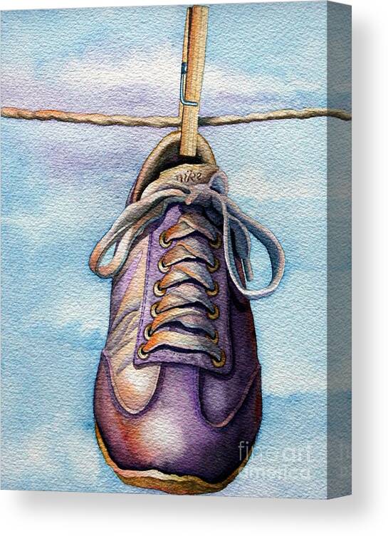 Shoe Canvas Print featuring the painting Tennis Shoe by Gail Zavala