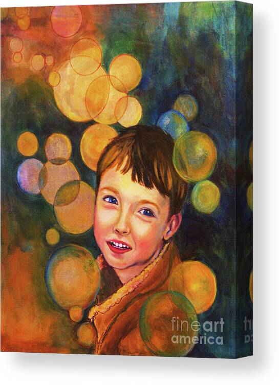 Boy Canvas Print featuring the painting The Afterglow by Angelique Bowman