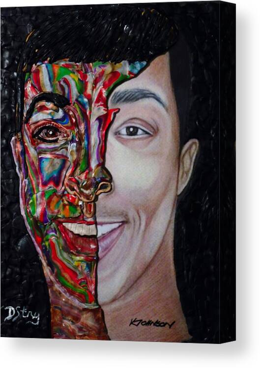 Portrait Canvas Print featuring the mixed media The Artist Within by Deborah Stanley