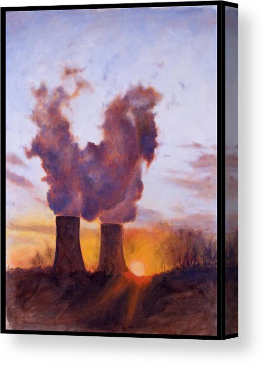 Sunset Canvas Print featuring the painting The Cloudmakers by Rich Houck