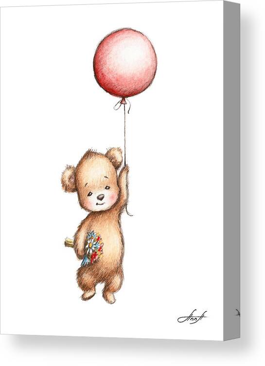 Teddy Bear With Heart Balloon Art Print by Anna Abramskaya - Fine Art  America