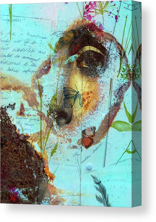 Eye Canvas Print featuring the photograph The eye and the butterfly by Gabi Hampe