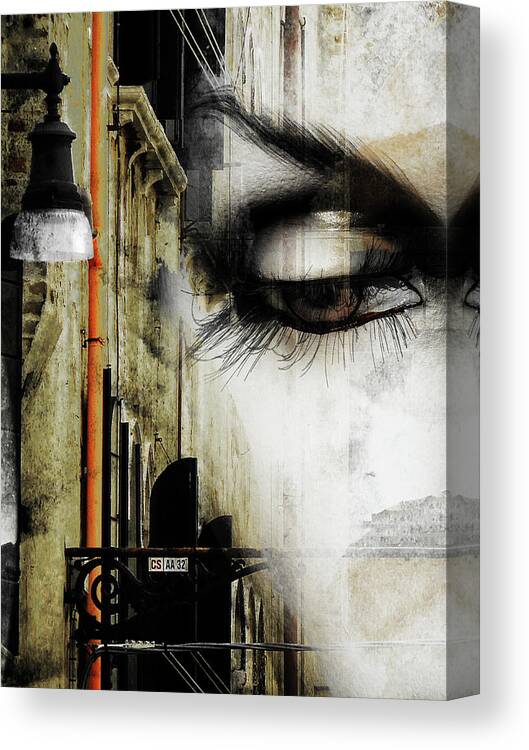 Eye Canvas Print featuring the photograph The eye and the street light by Gabi Hampe