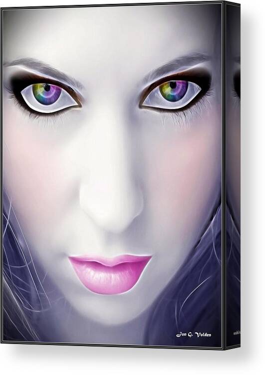 Fantasy Canvas Print featuring the painting The Eyes Of A Fairy by Jon Volden