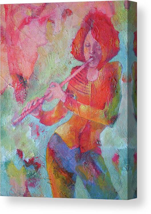 Susanne Clark Canvas Print featuring the painting The Flute Player by Susanne Clark