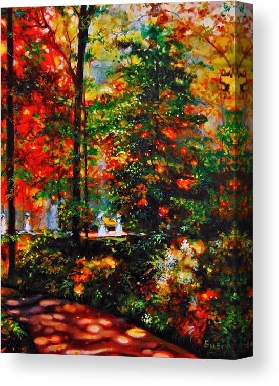 Landscape Canvas Print featuring the painting The Garden by Emery Franklin