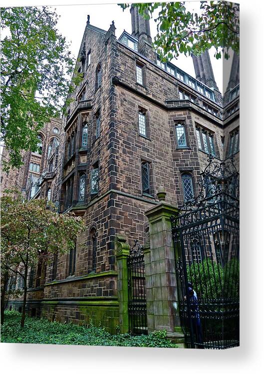 Architecture Canvas Print featuring the photograph The Gates of Yale by Diana Hatcher