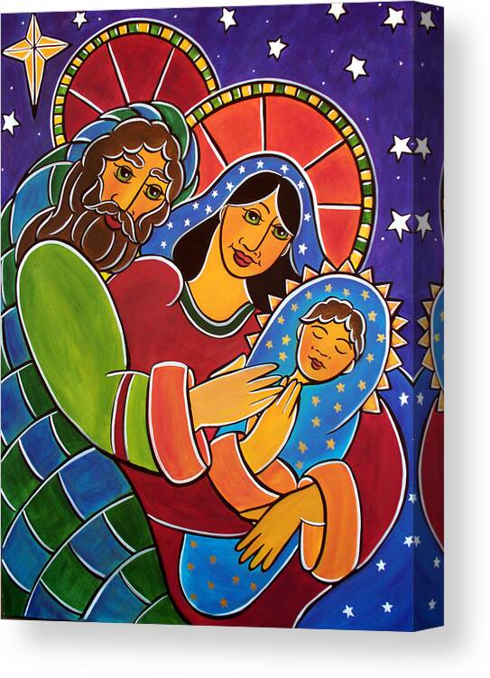 Holy Canvas Print featuring the painting The Holy Family by Jan Oliver-Schultz