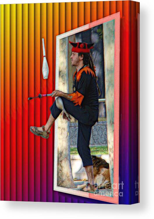 Surrealism Canvas Print featuring the digital art The Juggler by Sue Melvin