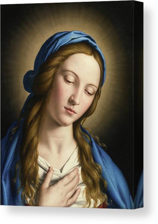 Giovanni Battista Salvi Canvas Print featuring the painting The Madonna by MotionAge Designs