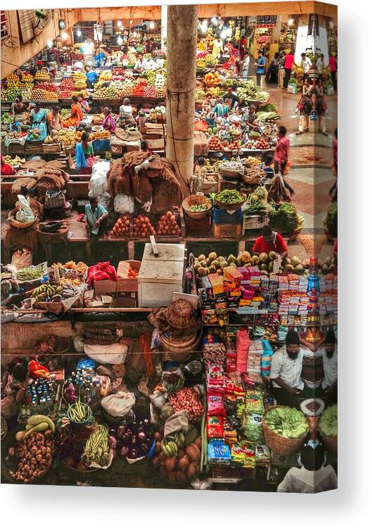 Colorful Canvas Print featuring the photograph The Market by LeLa Becker