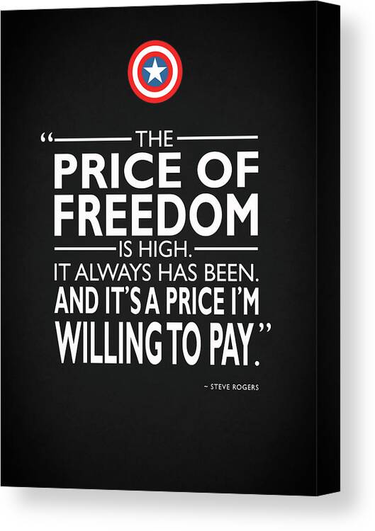 Captain America Canvas Print featuring the photograph The Price Of Freedom by Mark Rogan