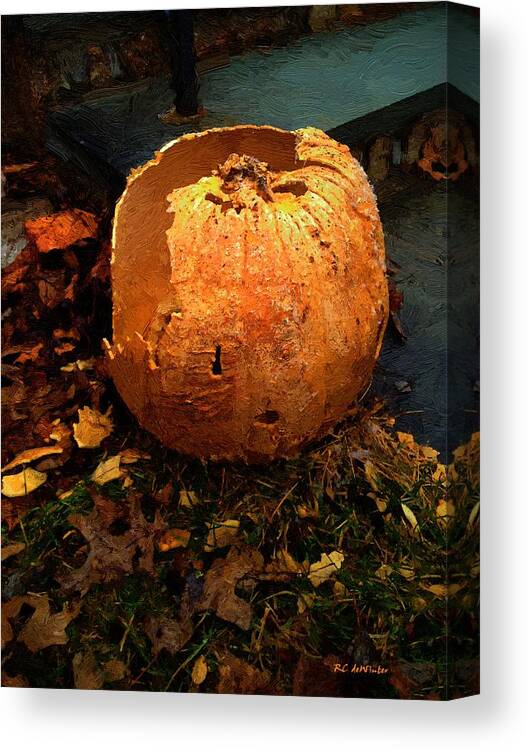 Pumpkin Canvas Print featuring the painting The Pumpkin Shell by RC DeWinter