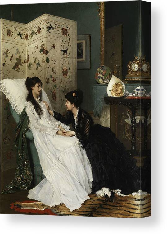 19th Century Art Canvas Print featuring the painting The Recovery by Gustave Leonard de Jonghe