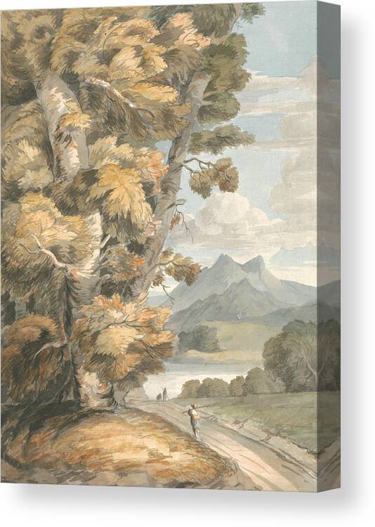 19th Century Painters Canvas Print featuring the painting The Road to the Lake by Francis Towne