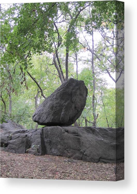 Central Park Canvas Print featuring the pyrography The Rock by ThiART ThiART