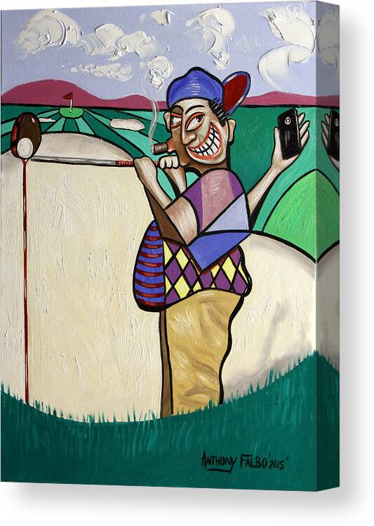 The 7th Hole Canvas Print featuring the painting The Seventh Hole I Did It My Way by Anthony Falbo