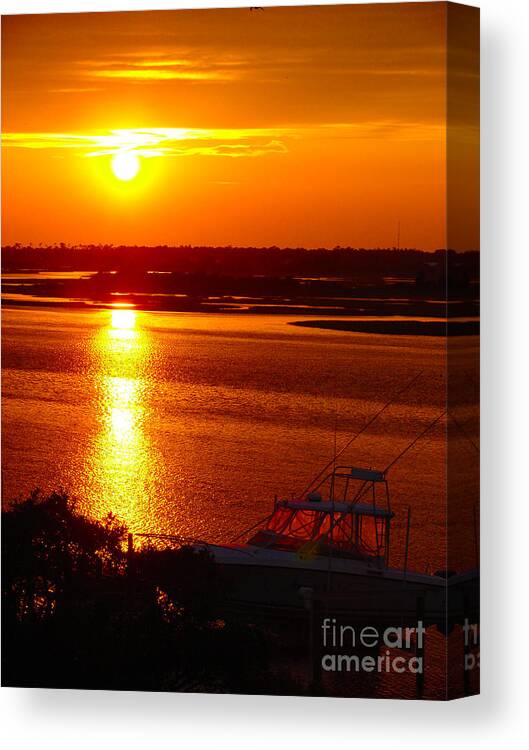 Topsail Canvas Print featuring the photograph The Sound of Sunset by Laura Brightwood