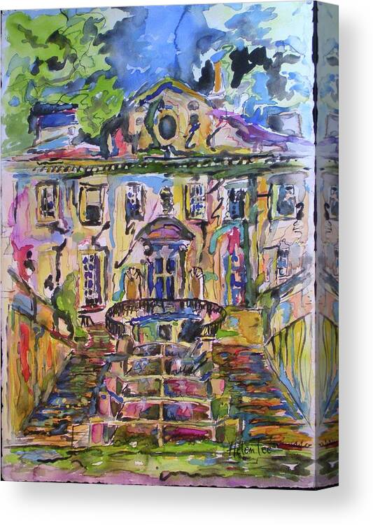 Impressionist Canvas Print featuring the painting The Swan House by Helen Lee