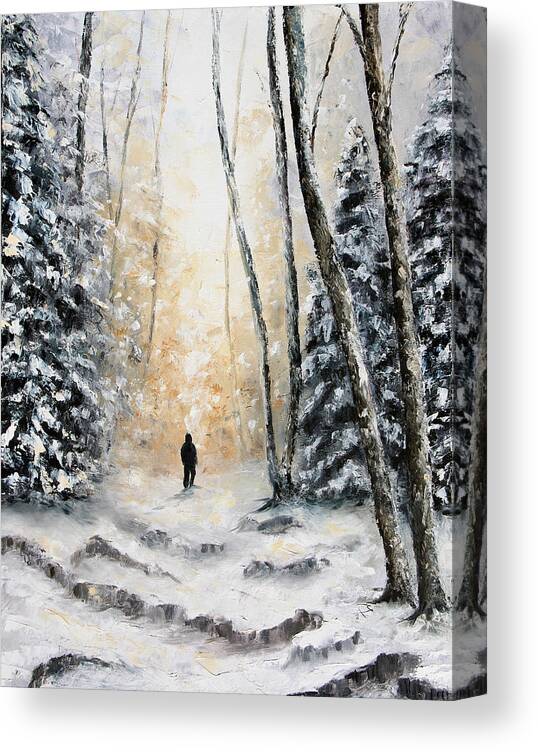 Winter Canvas Print featuring the painting The Wanderer by Meaghan Troup