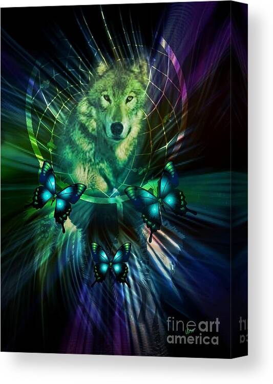 The Wolf Within Canvas Print featuring the digital art The Wolf Within by Maria Urso