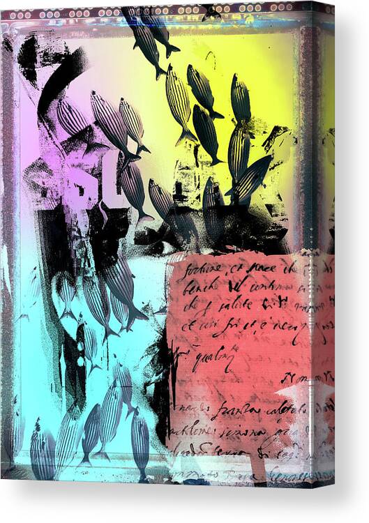 Woman Canvas Print featuring the photograph The woman and the fishes by Gabi Hampe
