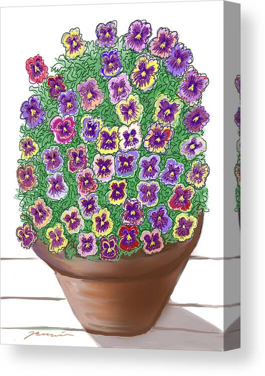 Flowers Canvas Print featuring the painting They Beseech Me by Jean Pacheco Ravinski