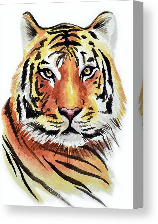 Tiger Canvas Print featuring the painting Tiger Love by Amy Giacomelli