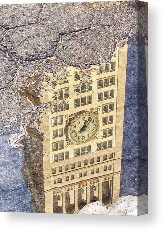 Reflections Canvas Print featuring the photograph Time in a Puddle by Cate Franklyn