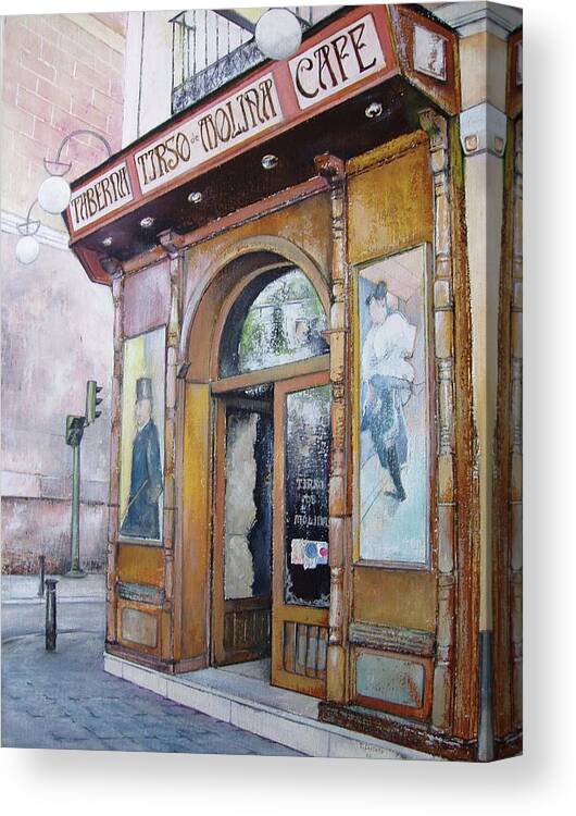 Tirso Canvas Print featuring the painting Tirso De Molina Old Tavern by Tomas Castano