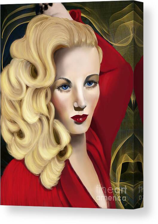 Veronica Canvas Print featuring the digital art To Veronica Lake by Sydne Archambault