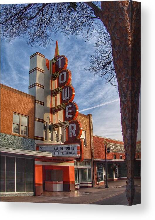 23 Canvas Print featuring the photograph Tower Theater by Buck Buchanan