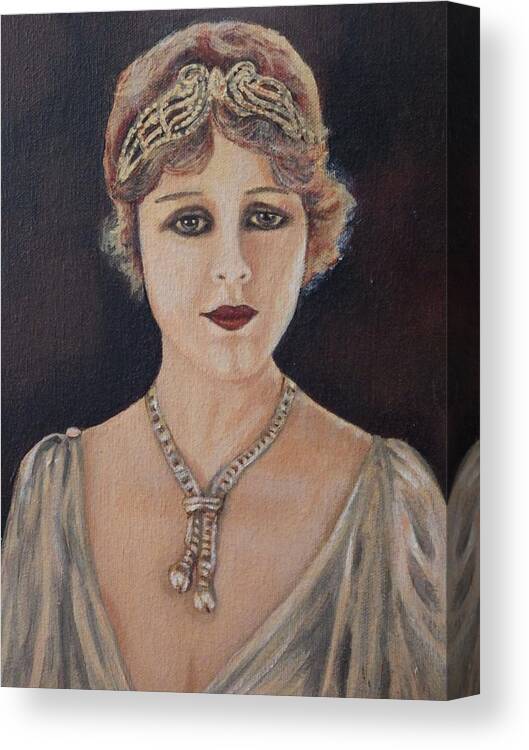 Silent Movie Stars Canvas Print featuring the painting Tribute to the Silent Area by Linda Markwardt