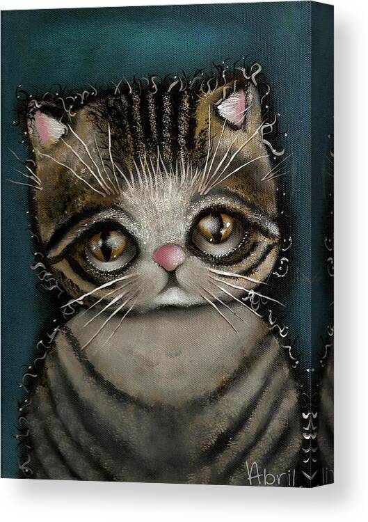 Kittie Cat Canvas Print featuring the painting Tully by Abril Andrade