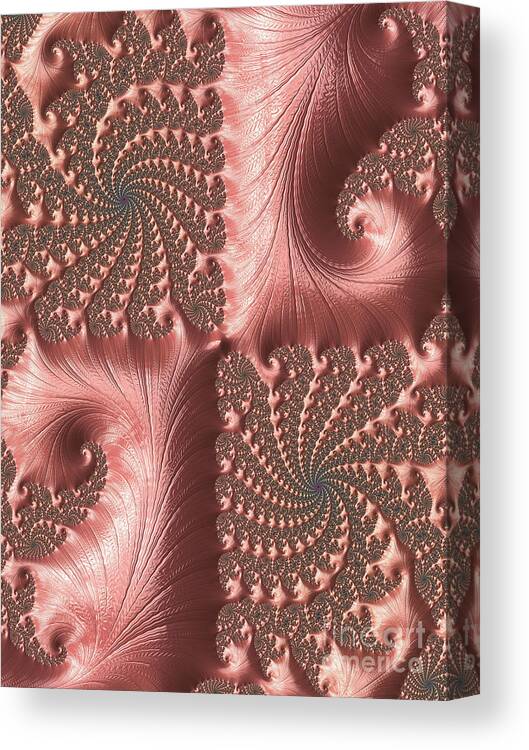Fractal Canvas Print featuring the digital art Twisted Coral by Elaine Teague