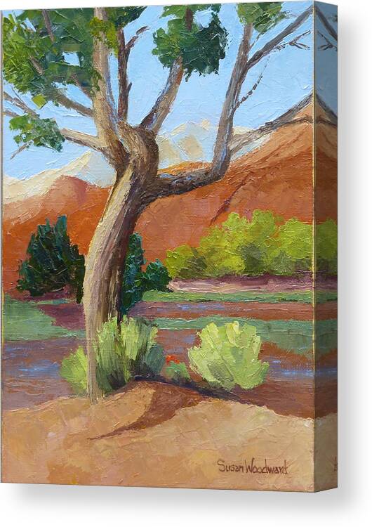 Twisted Tree Canvas Print featuring the painting Twisted by Susan Woodward