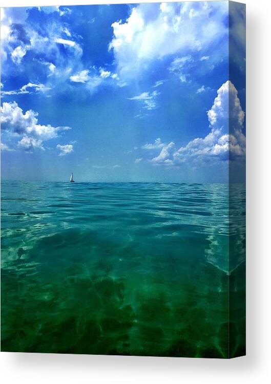 Beach Ocean Canvas Print featuring the photograph Underneath by Alison Belsan Horton