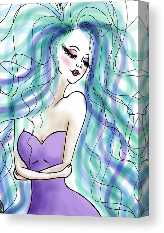 Universe Canvas Print featuring the painting Universe Girl by Beryllium Canvas