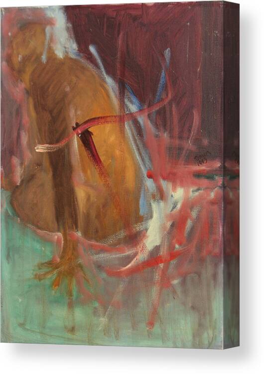 Abstract Oil Painting Canvas Print featuring the painting Unquiet by Daun Soden-Greene