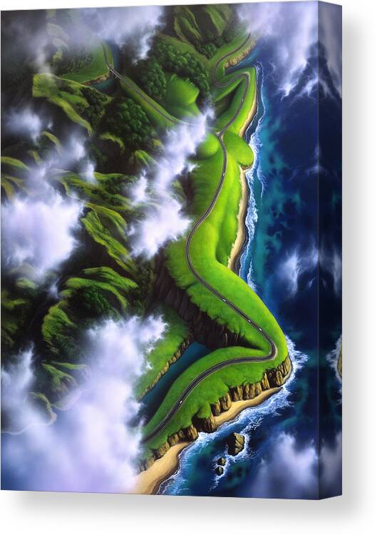 Coastline Canvas Print featuring the painting Unveiled by Jerry LoFaro