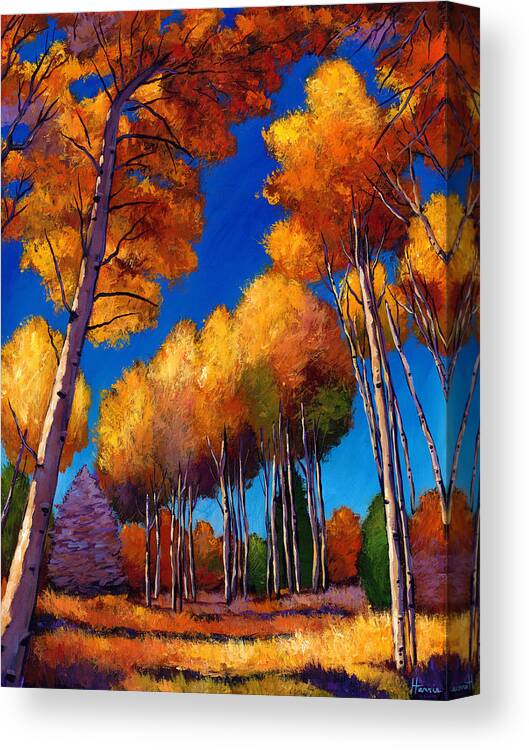 Autumn Aspen Canvas Print featuring the painting Up and Away by Johnathan Harris