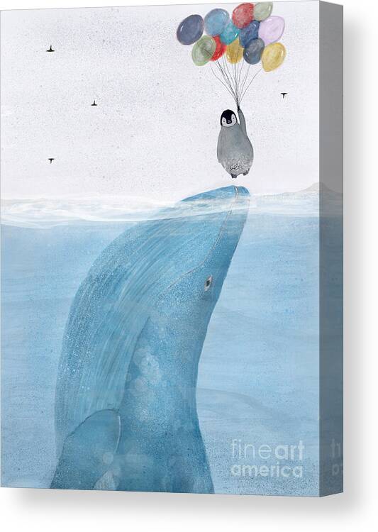 Whale Canvas Print featuring the painting Uplifting by Bri Buckley