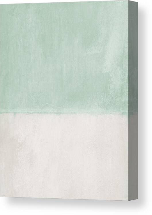 Sage Canvas Print featuring the painting Upon Our Sighs 2- Abstract Art by Linda Woods