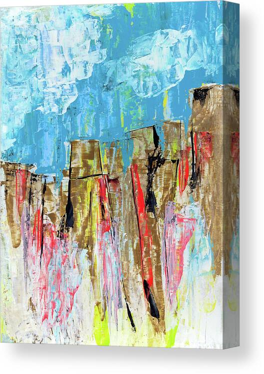 Cliffs Canvas Print featuring the painting Uprising by Tonya Doughty