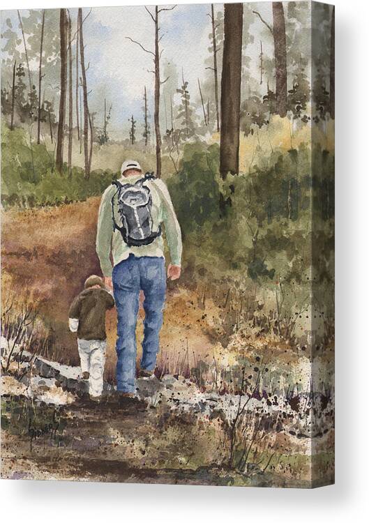 Walk Canvas Print featuring the painting Vince and Sam by Sam Sidders