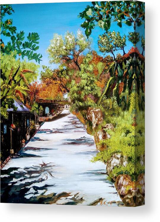 Vineyard Entrance Canvas Print featuring the painting Vineyard by Ray Khalife