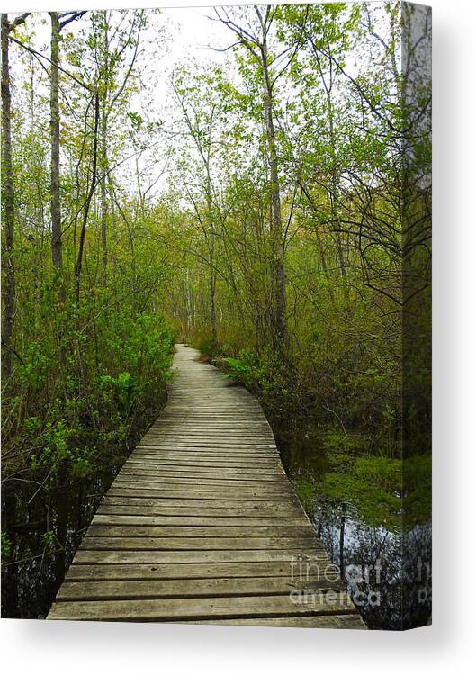 Path Canvas Print featuring the photograph Walk in the Woods - Vertical by Beth Myer Photography