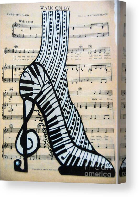 Shoe Canvas Print featuring the painting Walk On By by Marilyn Brooks