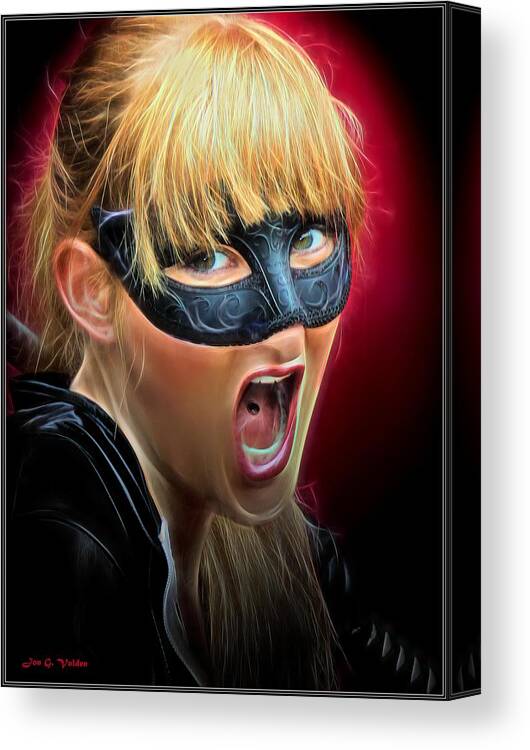 Fantasy Canvas Print featuring the painting War Cry of an Avenger by Jon Volden